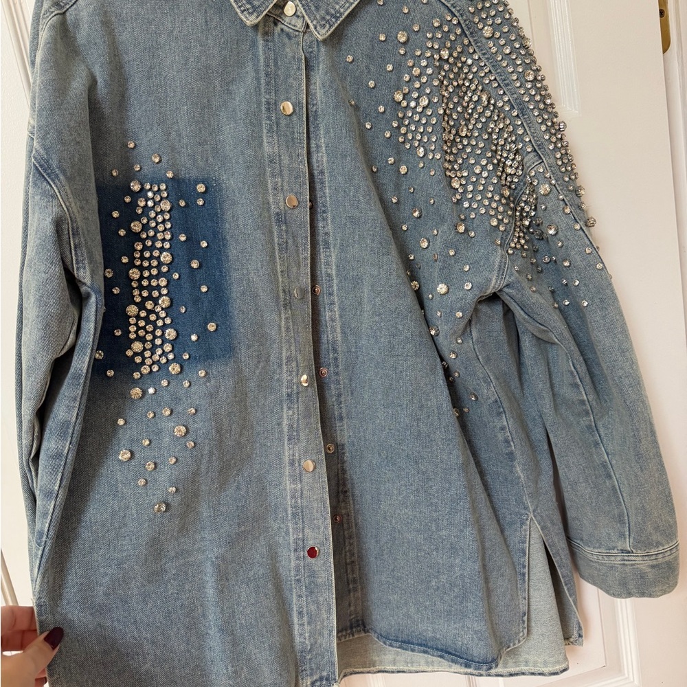 Embellished Blue Denim Jacket